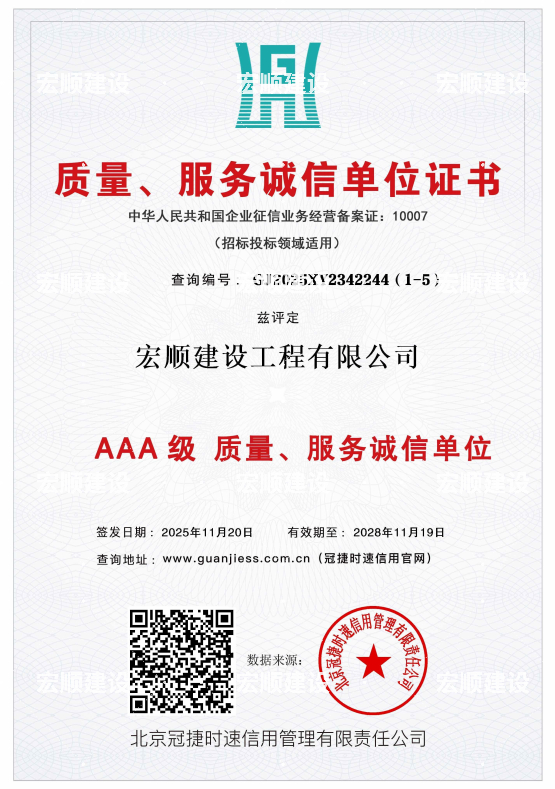 AAA級質量服務誠信單位